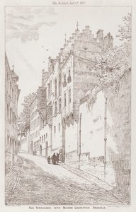 Rue Terracken, med Maison Gravestein, Bruxelles (gravering) af English School