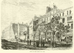 Ruinerne af Paris efter belejringen, april 1871 af English School