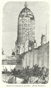 Ruinerne af en pagode i Ayuthia (kobberstik) af English School