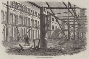 Ruinerne af Surrey Music Hall (gravering) af English School