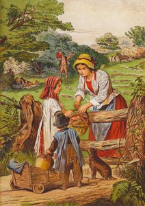 Rustik scene (farvelitografi) af English School