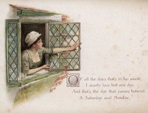 Sally i vores Alley (farve litho) af English School