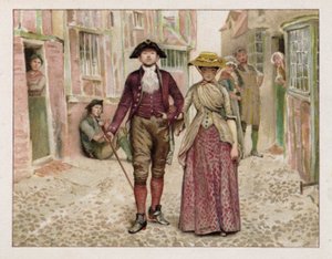 Sally i vores Alley (farve litho) af English School