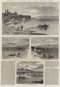Laksefiskeri ved floden Tay af English School
