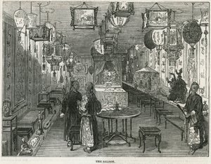 Saloon af kinesisk skrammel bragt til London som en kuriosum af English School