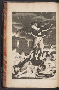 Satan fra Paradise Lost af John Milton af English School