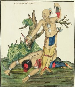 Savage Warrior, ca. 1800 (pen og wc på papir) af English School