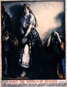 "Save the Women of Russia" (litografi i farver) af English School