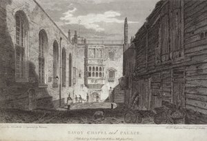 Savoy Chapel and Palace, London, 1807 af English School