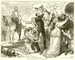 Scene ved Relief of Lucknow, 1858 af English School