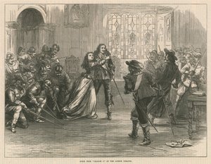Scene fra Charles I på Lyceum Theatre, London af English School