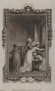 Szene aus Clarissa, von Samuel Richardson von English School