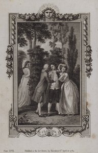 Szene aus Clarissa, von Samuel Richardson von English School