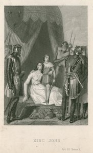 Scene fra King John af William Shakespeare af English School