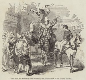 Scene fra det nye drama af "Belphegor, The Mountebank," på Adelphi Theatre (gravering) af English School
