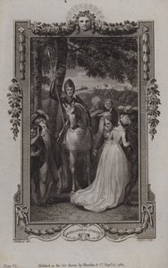 Scene fra efterfølgeren til Miguel de Cervantes Don Quixote, skrevet af Alonso Fernandez de Avellaneda af English School