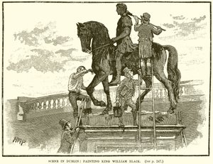 Scene i Dublin: Painting King William Black af English School