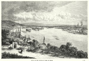 Scene på Donau i fredstid (gravering) af English School
