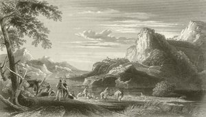 Scene ved Middelhavet, (Korstogernes Tid) af English School