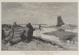 Sea-Piece malet af HRH Prinsessen af Wales (gravering) af English School