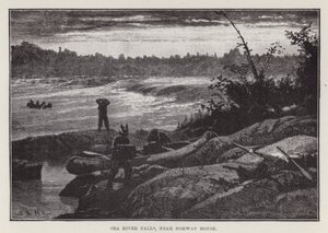 Sea River Falls, nær Norway House (gravering) af English School