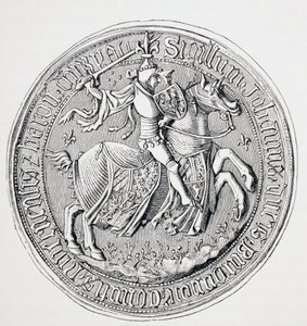 Segl af Jean II, hertug af Bourgogne, greve af Nevers og baron af Donzy, ca. 1880 af English School