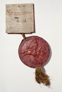 Segl af kong Richard I (voks og pergament) (ref ChAntB349) af English School