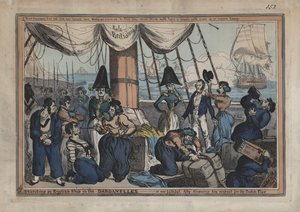 Eftersøgning af et britisk skib i Dardanellerne, eller vores trofaste allierede, der viser sin respekt for det britiske flag (farvegravering) af English School