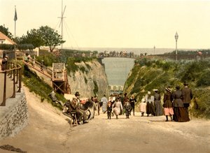 Havudsigt (håndfarvet foto) af English School