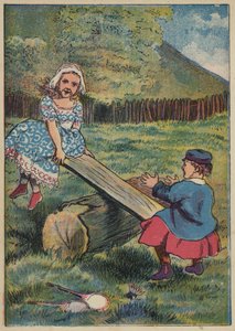 See-Saw, Margery Daw (farvelitografi) af English School