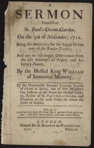 Prædiken holdt i St Pauls Covent Garden af English School