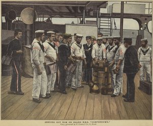 Servering af rom ombord på HMS Camperdown af English School