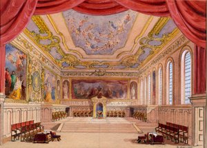 Scenografi til The Merchant of Venice af William Shakespeare, 1858 (wc på papir) af English School