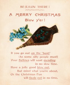 Sæt med bælg, julekort af English School