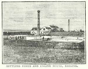 Afviklingsdamme og maskinhus, Barking (kobberstik) af English School