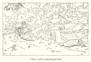 Shakespeares En skærsommernatsdrøm; Titania i søvn (gravering) af English School