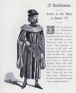 Shakespeares King Richard III: A Gentleman, Guard to the Body of Henry VI (litho) af English School