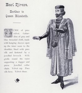 Shakespeares kong Richard III: Earl Rivers, bror til dronning Elizabeth (litho) af English School