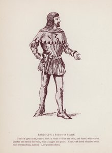 Shakespeares The Merry Wives of Windsor: Bardolph, a Follower of Falstaff (litho) af English School