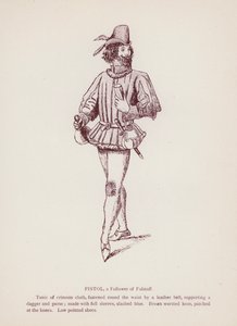 Shakespeares The Merry Wives of Windsor: Pistol, a Follower of Falstaff (litho) af English School