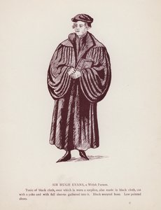 Shakespeares The Merry Wives of Windsor: Sir Hugh Evans, en walisisk præst (litho) af English School