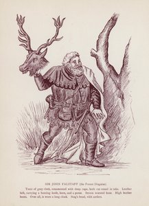Shakespeares The Merry Wives of Windsor: Sir John Falstaff, the Forest Disguise (litho) af English School
