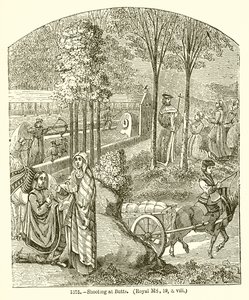 Skyder mod numser. (Royal MS, 19, o. Viii) af English School