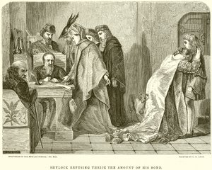 Shylock nægter tre gange beløbet af sin obligation af English School