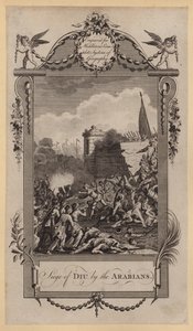 Belagerung von Diu durch die Araber (Stich) von English School