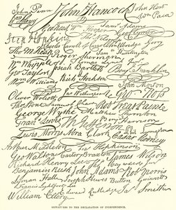 Underskrifter til uafhængighedserklæringen af English School