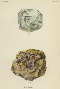 Silikater, topas (farve litho) af English School