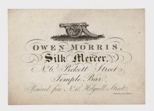 Silk Mercer, Owen Morris, handelskort af English School