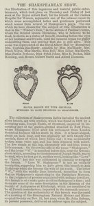 Sølvbrochesæt med krystaller, der formodes at have tilhørt Shakspeare (gravering) af English School