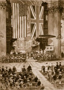 At synge den amerikanske nationalsang ved St. Pauls Cathedral, 20. april 1917, 1914-19 af English School